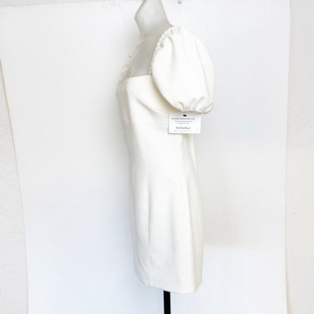 Cinq à Sept Havana Puff-Sleeve square neck ivory Mini Dress 12 - Picture 5 of 15